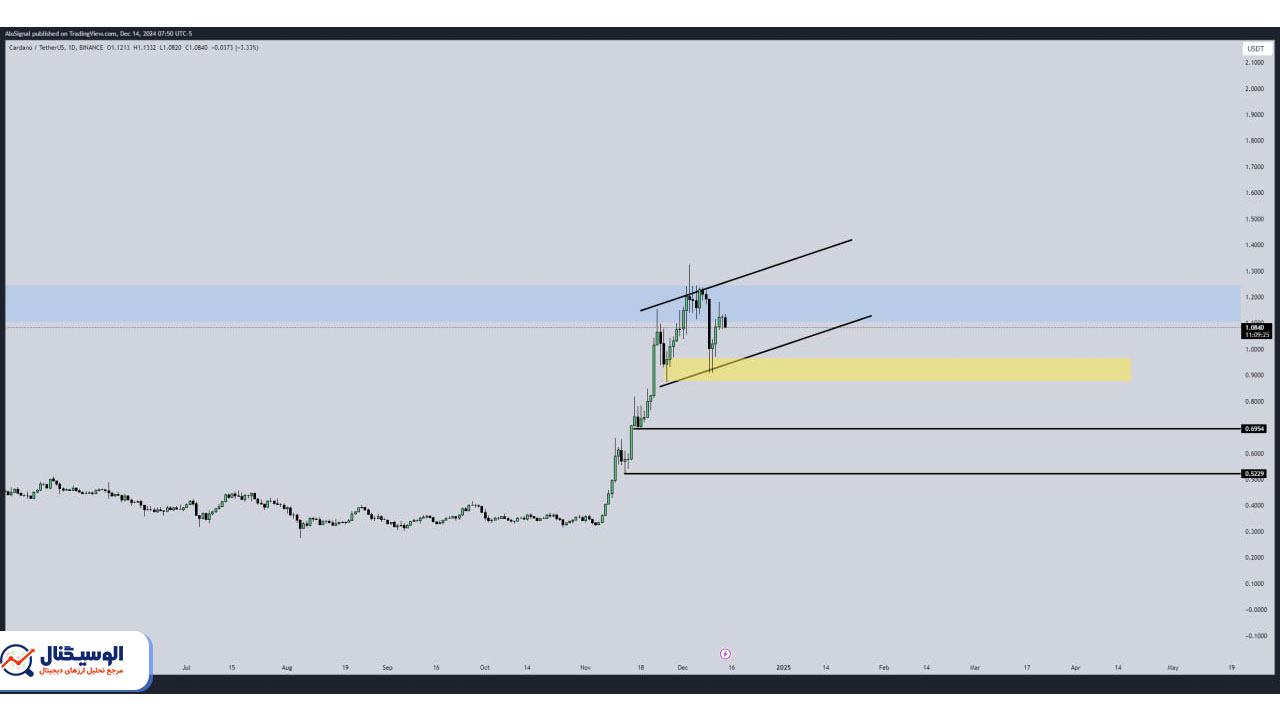تحلیل تایم‌فریم روزانه کاردانو ۲۴ آذر ۱۴۰۳